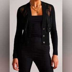 Ted Baker Black Sheer Panel Joannei Cardigan
